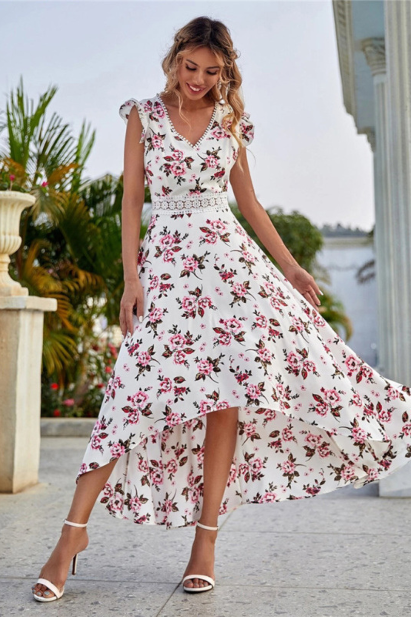 Grace Floral Print High low Dress D Trendy Shop