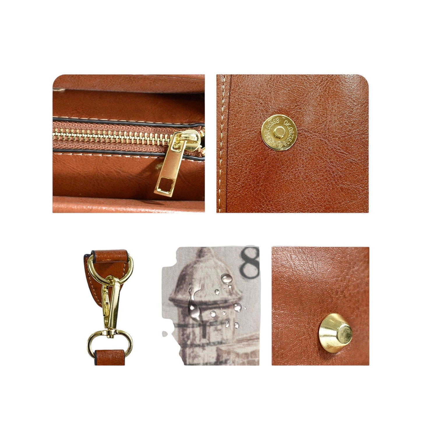 Elegant Vegan Leather Satchel Handbag with Adjustable Strap