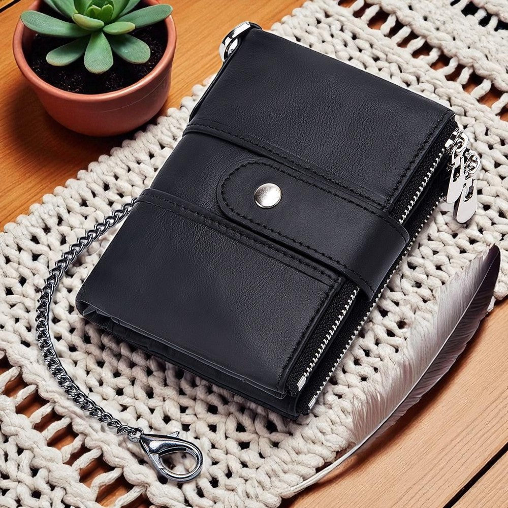 The Secure Travel Bi-Fold Wallet | Genuine Leather Compact & Anti-Theft