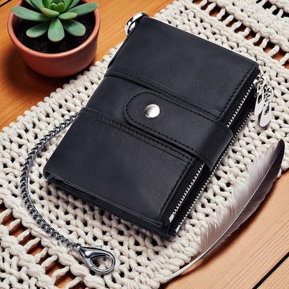 The Secure Travel Bi-Fold Wallet | Genuine Leather Compact & Anti-Theft