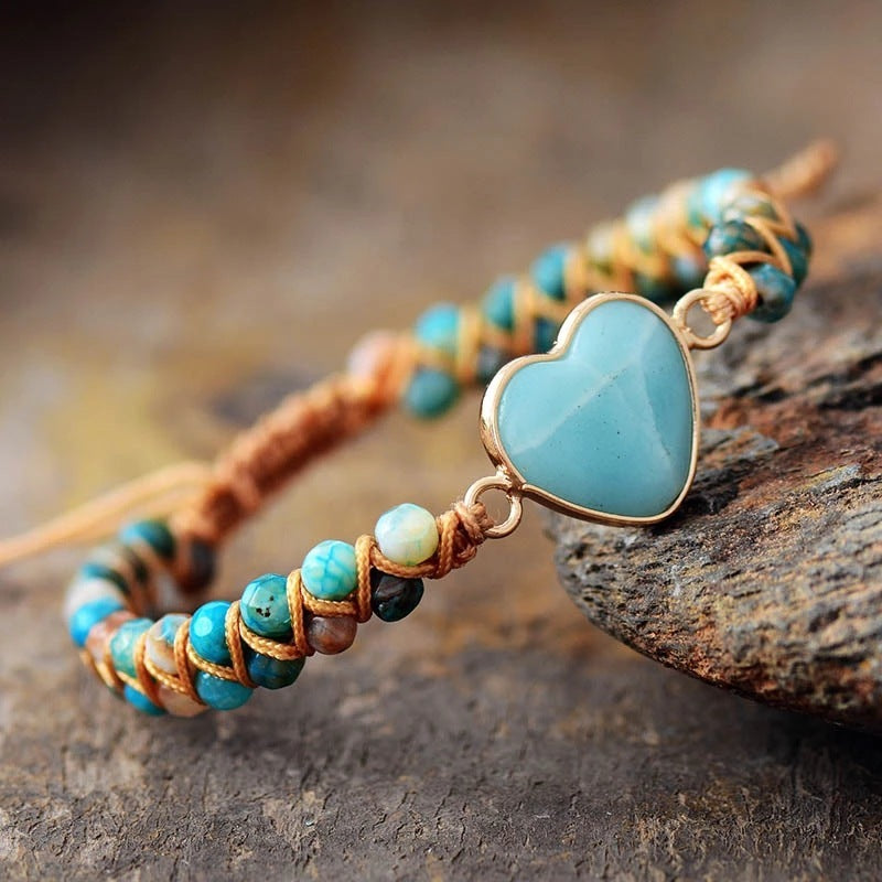 Amazonite Braided Boho Bracelet