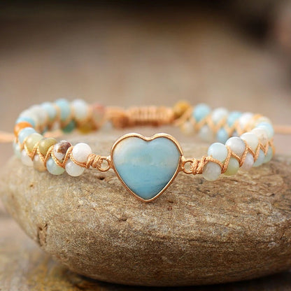 Amazonite Braided Boho Bracelet