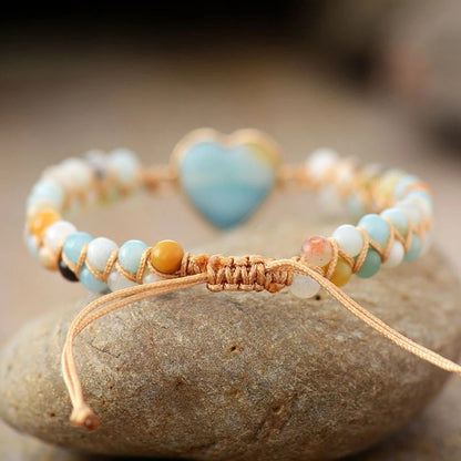 Amazonite Braided Boho Bracelet