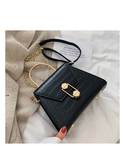 The "Hexagon Luxe" Vegan Croc-Embossed Mini Bag | Evening Clutch & Crossbody