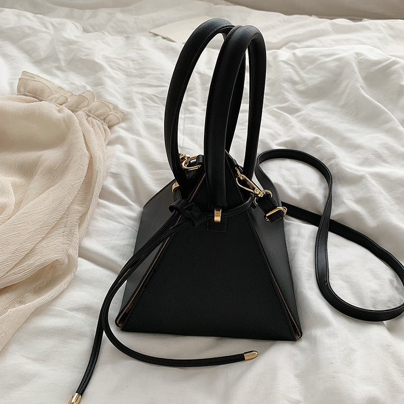 The Geo-Chic Triangular Vegan Leather Crossbody Bag