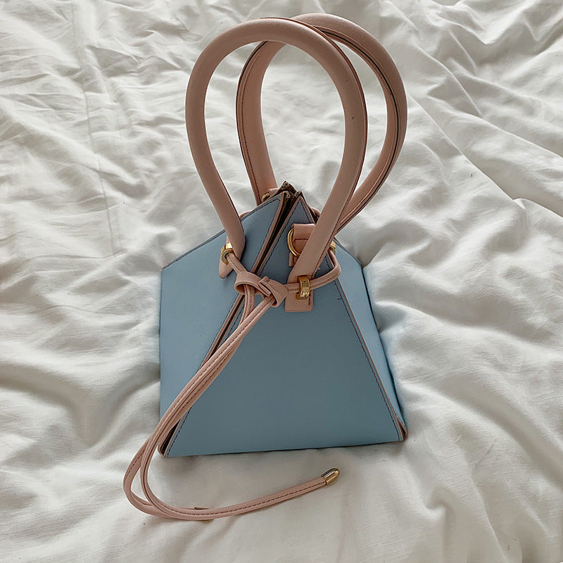 The Geo-Chic Triangular Vegan Leather Crossbody Bag