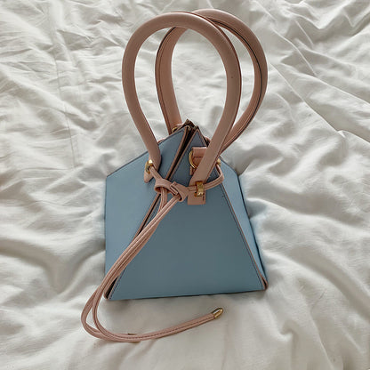 The Geo-Chic Triangular Vegan Leather Crossbody Bag