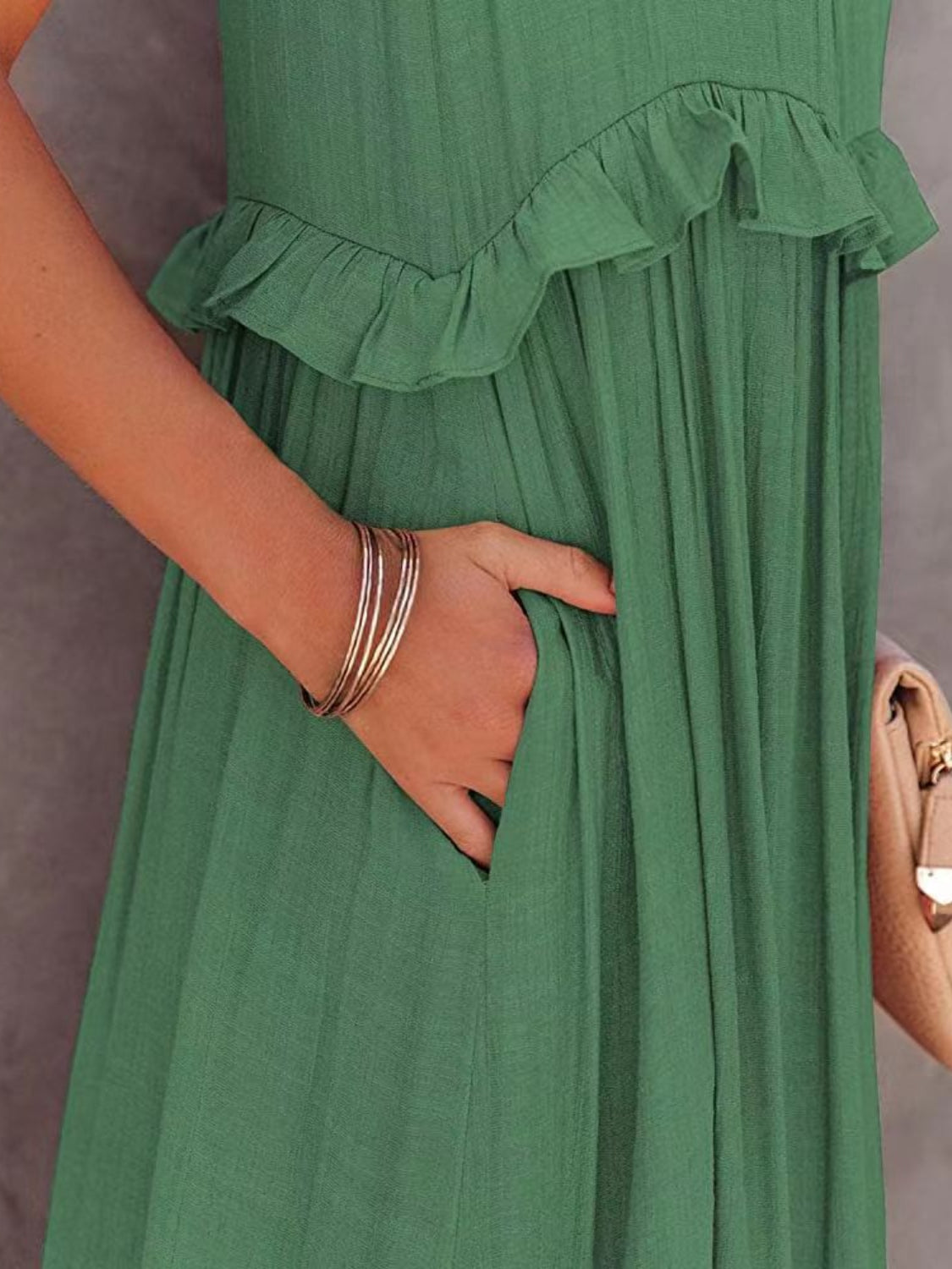 Ruffled Sleeveless Tiered Maxi Dress