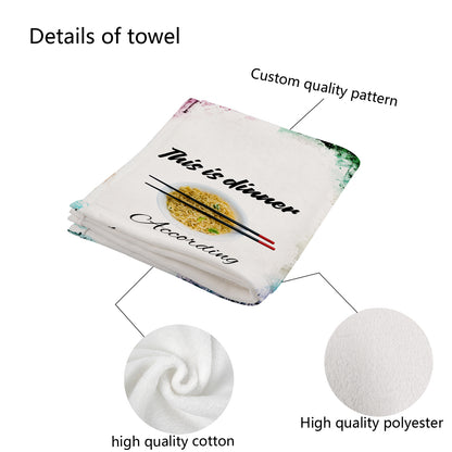 "Funny Budget Ramen Kitchen Towel | Witty Dinner Quote Dish Towel | College Dorm Gag Gift"