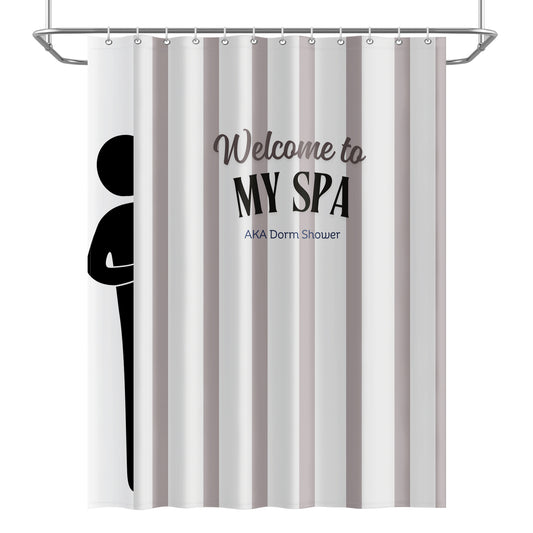 Welcome to My SPA AKA Dorm Shower Curtain | Funny College Dorm Bathroom Decor | Waterproof Polyester Shower Curtain with