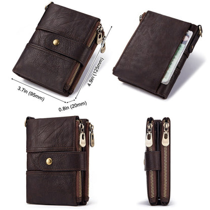 The Secure Travel Bi-Fold Wallet | Genuine Leather Compact & Anti-Theft