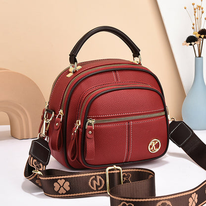 Classic Adjustable Wide Shoulder Strap Vegan Leather Crossbody Bag