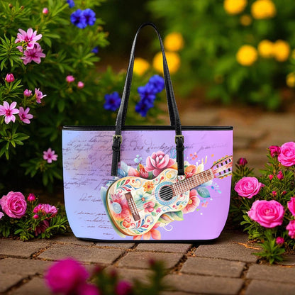 Lavender Leather Tote Bag-Large