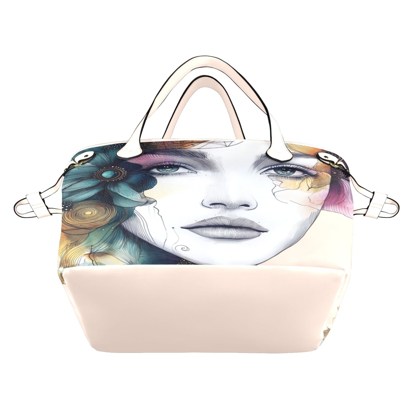 "Ethereal Azure" Artistic Portrait Waterproof Designer Tote Bag