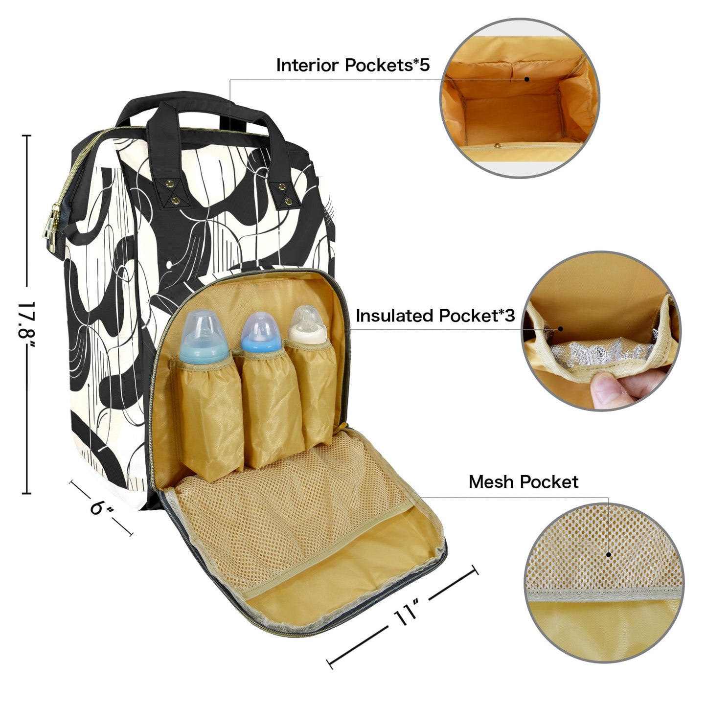 Modern Abstract Diaper Bag Backpack
