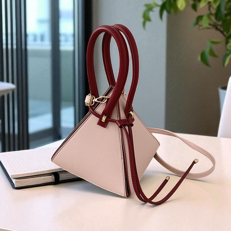 The Geo-Chic Triangular Vegan Leather Crossbody Bag