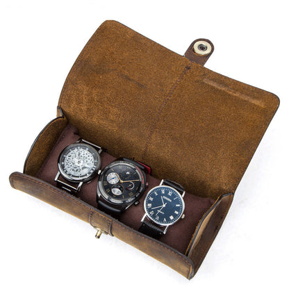 Retro Lux Leather Watch Travel Bag