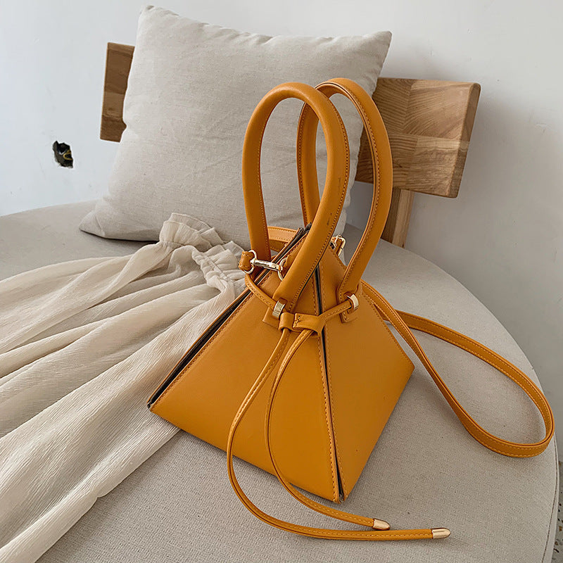 The Geo-Chic Triangular Vegan Leather Crossbody Bag