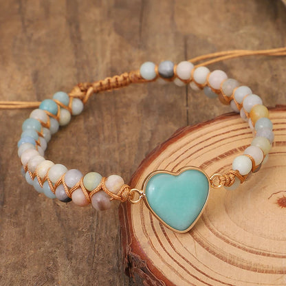 Amazonite Braided Boho Bracelet