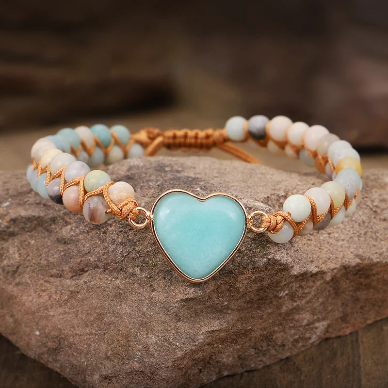 Amazonite Braided Boho Bracelet