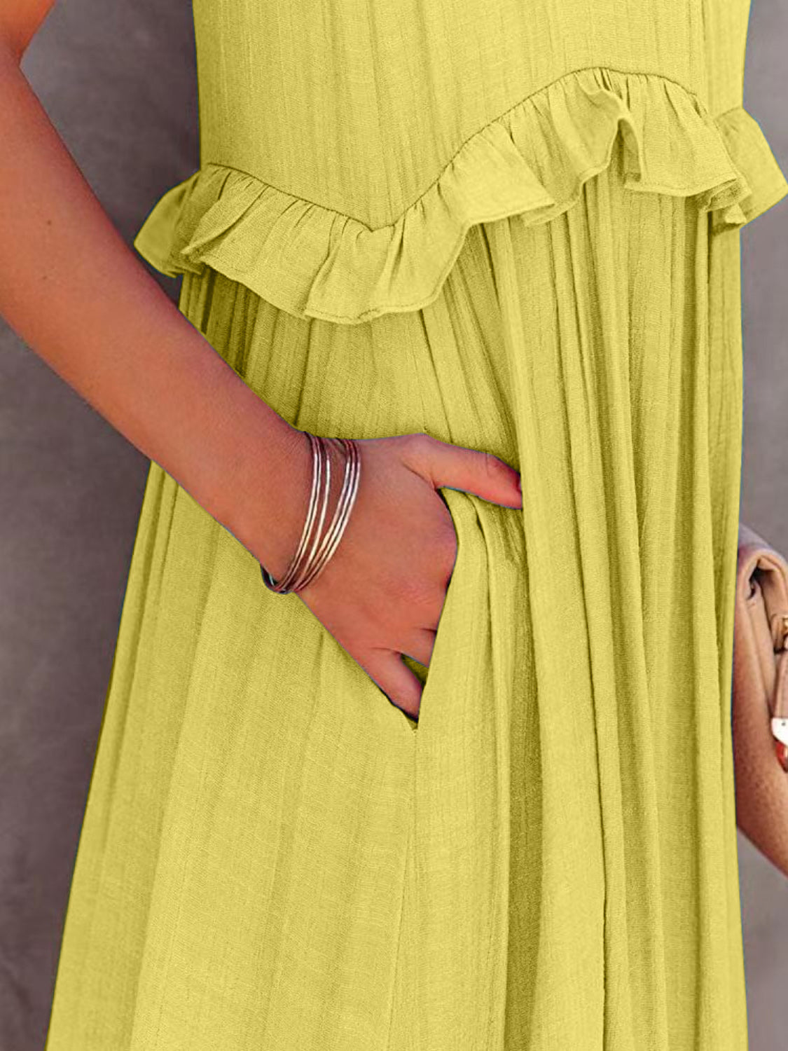 Ruffled Sleeveless Tiered Maxi Dress