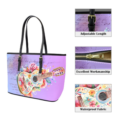 Lavender Leather Tote Bag-Large