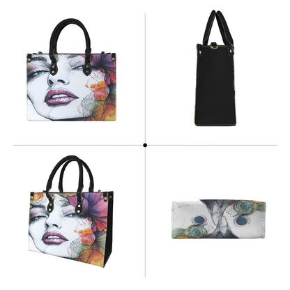 "Enigmatic Muse" Artistic Portrait Premium Vegan Leather Handbag