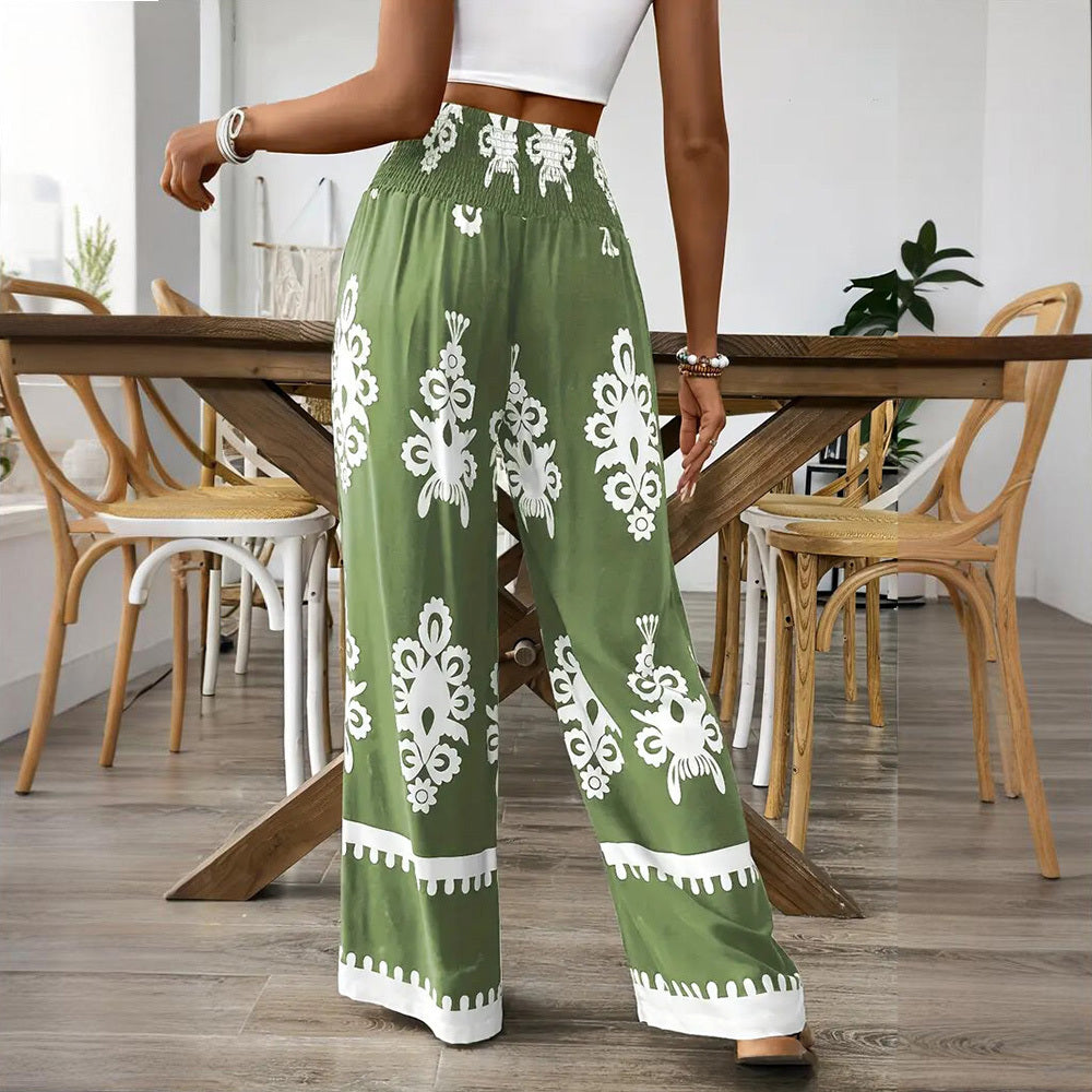 Boho Traveler High-Waisted Wide-Leg Pants