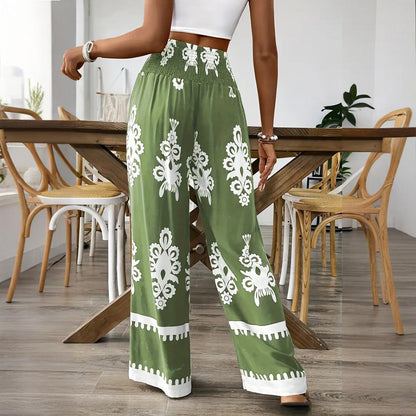 Boho Traveler High-Waisted Wide-Leg Pants