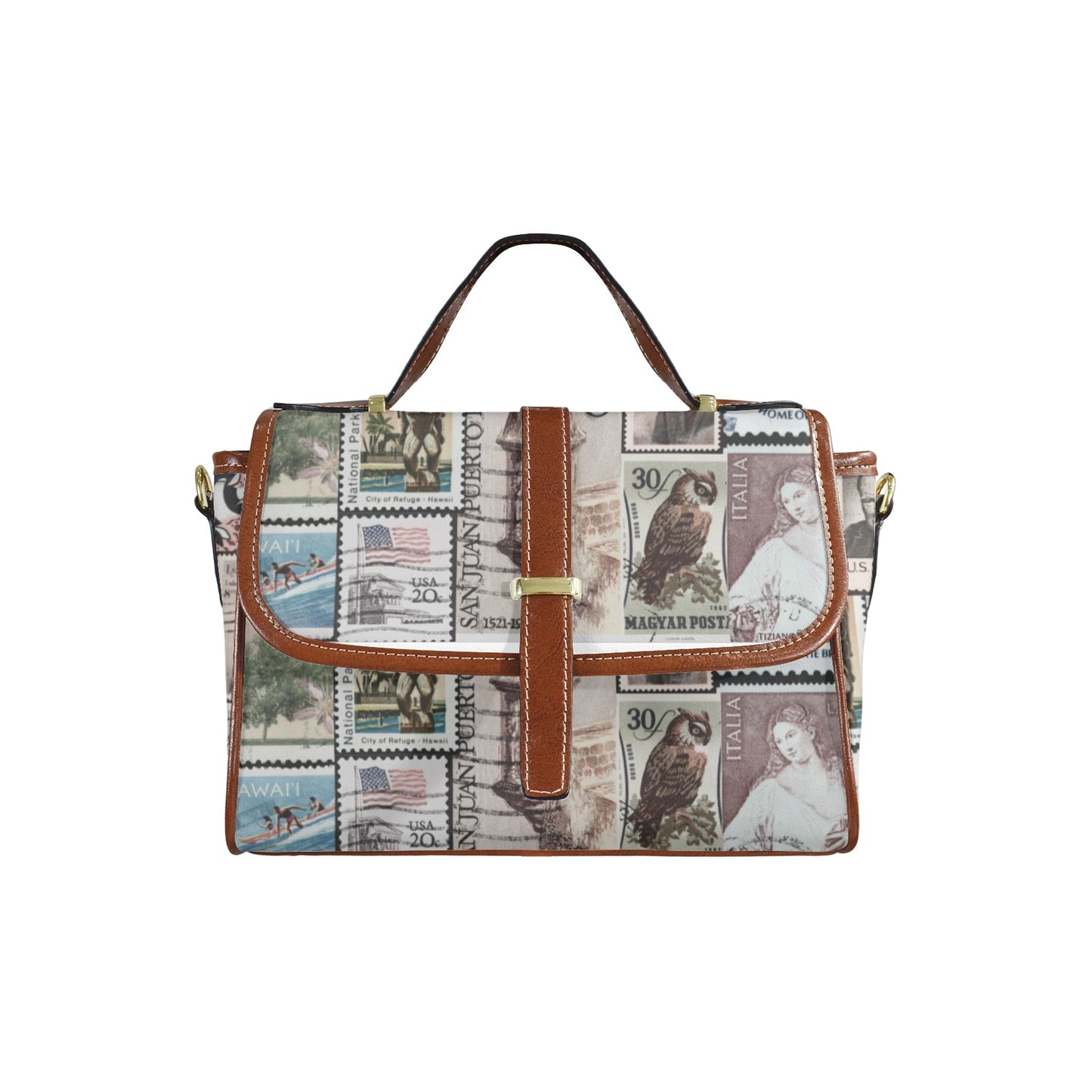 Elegant Vegan  Leather Satchel Handbag with Adjustable Strap