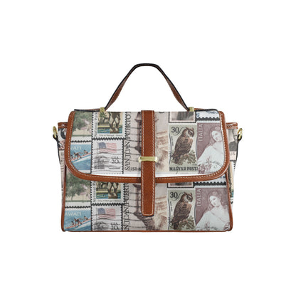 Elegant Vegan  Leather Satchel Handbag with Adjustable Strap