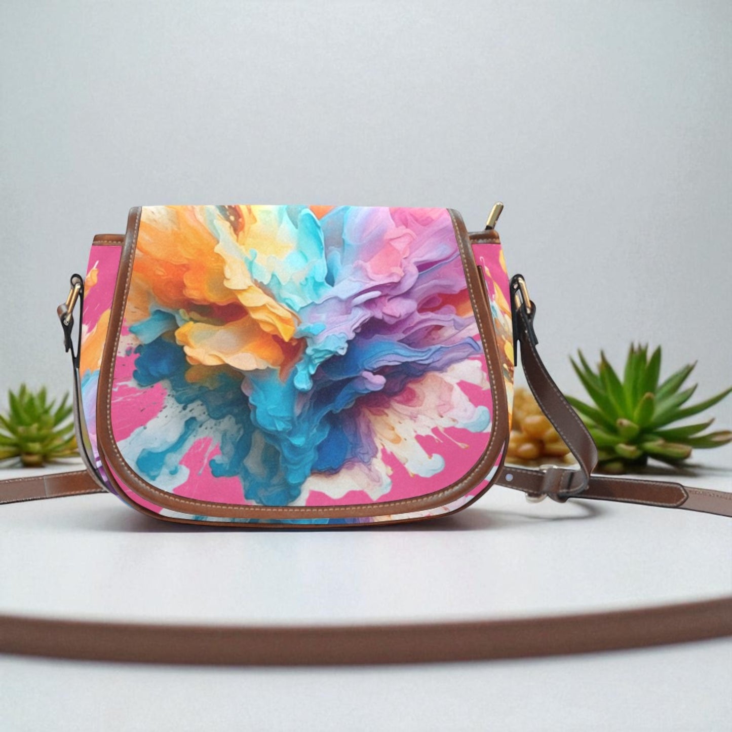 Vibrant Journey Crossbody Saddle Bag