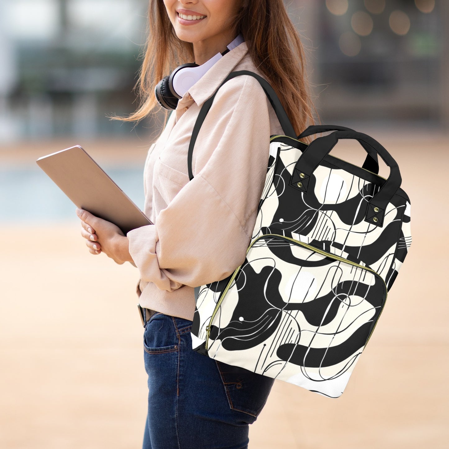 Modern Abstract Diaper Bag Backpack