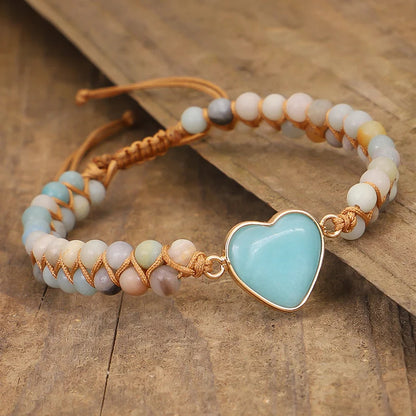 Amazonite Braided Boho Bracelet