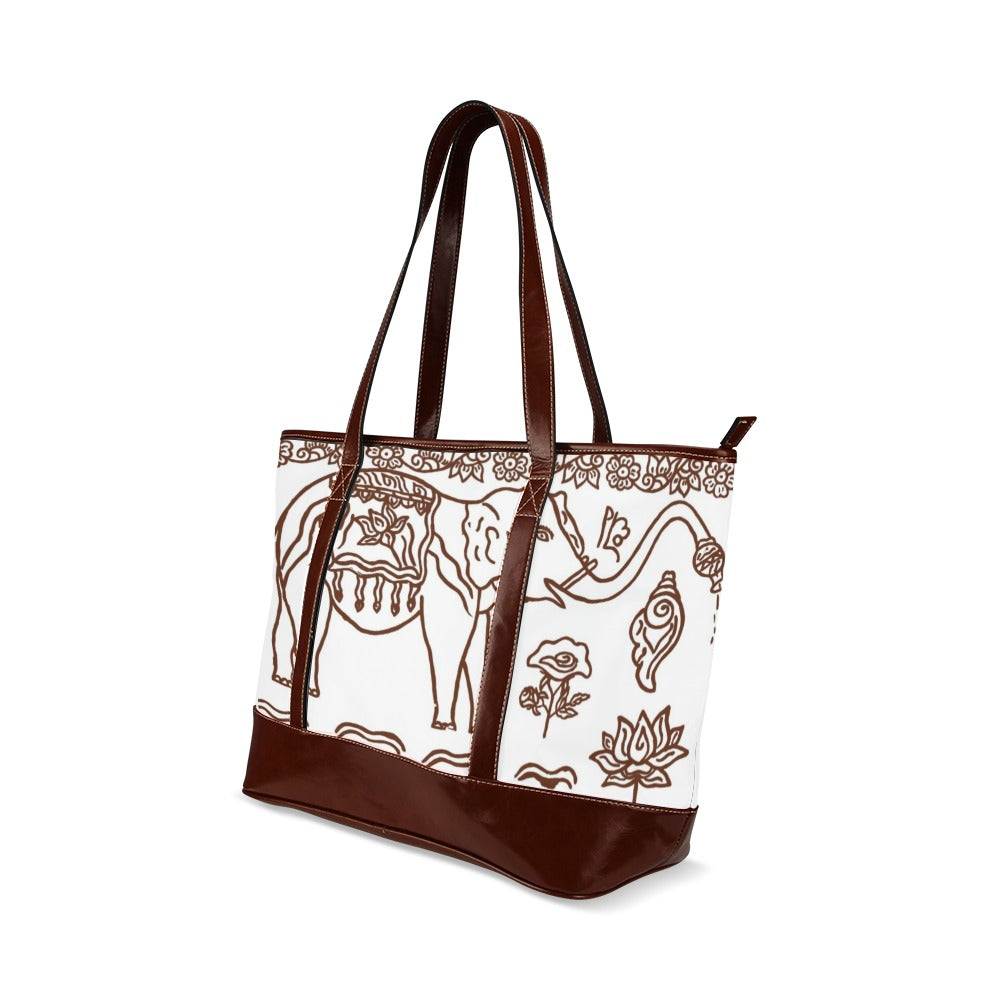 Exclusive Artistic Elephant Travel Tote Bag White