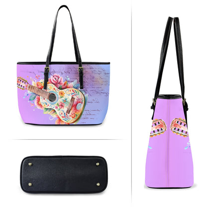 Lavender Leather Tote Bag-Large