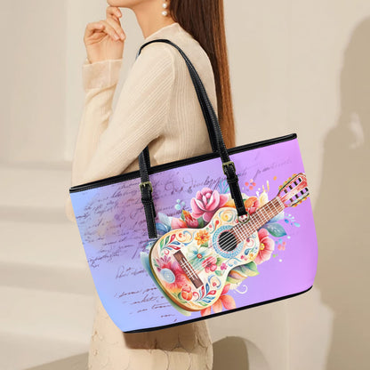 Lavender Leather Tote Bag-Large