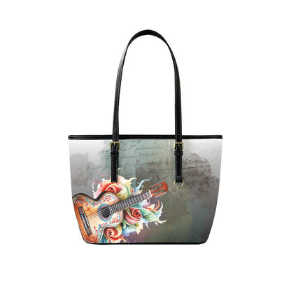Josefine Boho Floral Guitar Tote Bag vegan Leather Tote Bag