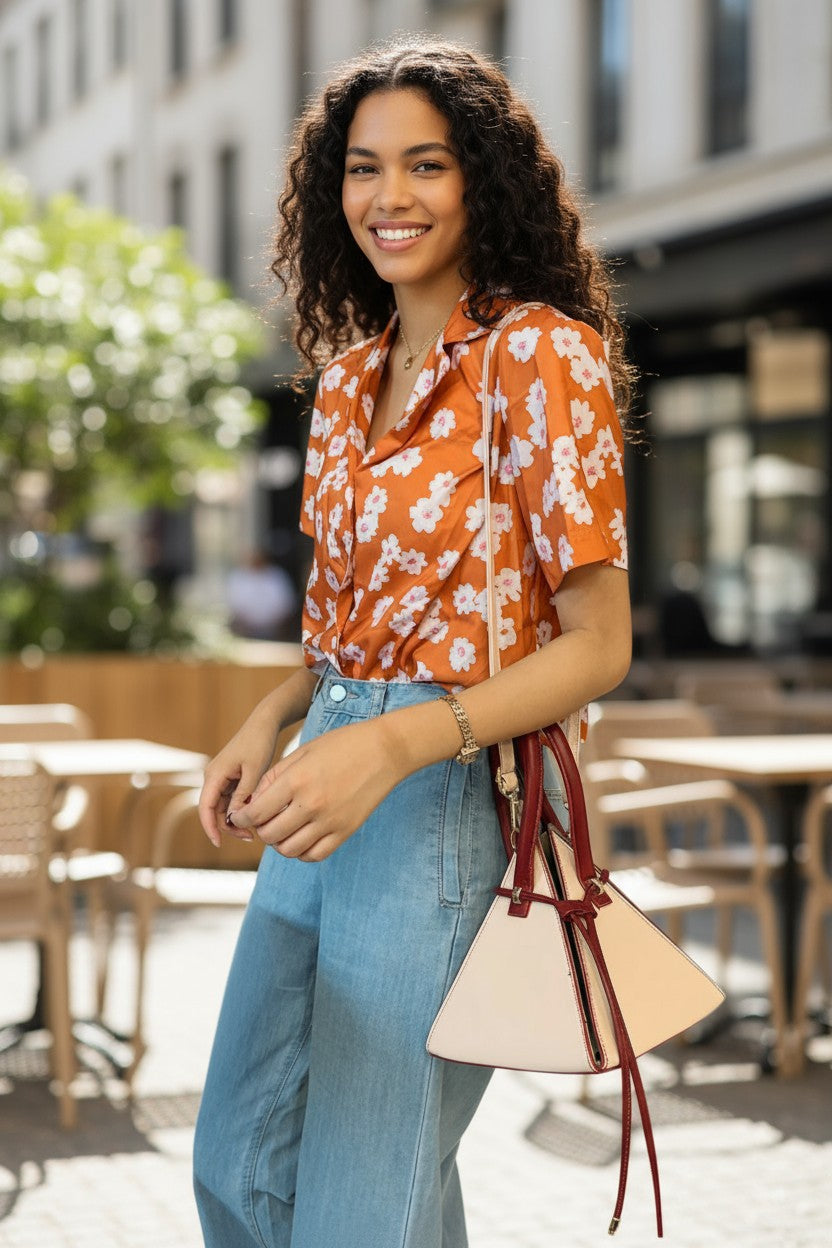 The Geo-Chic Triangular Vegan Leather Crossbody Bag