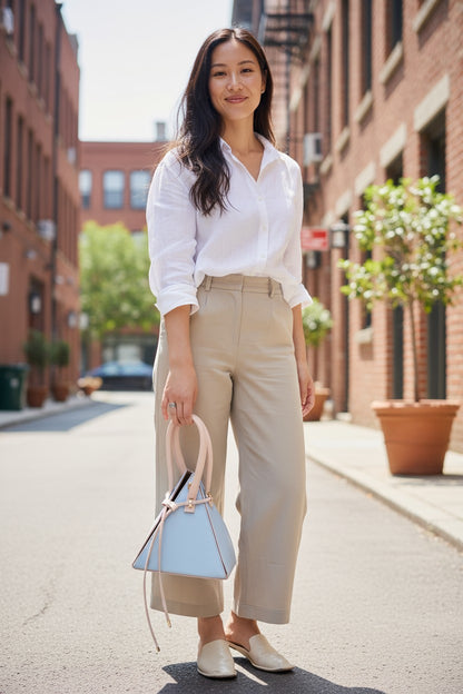 The Geo-Chic Triangular Vegan Leather Crossbody Bag