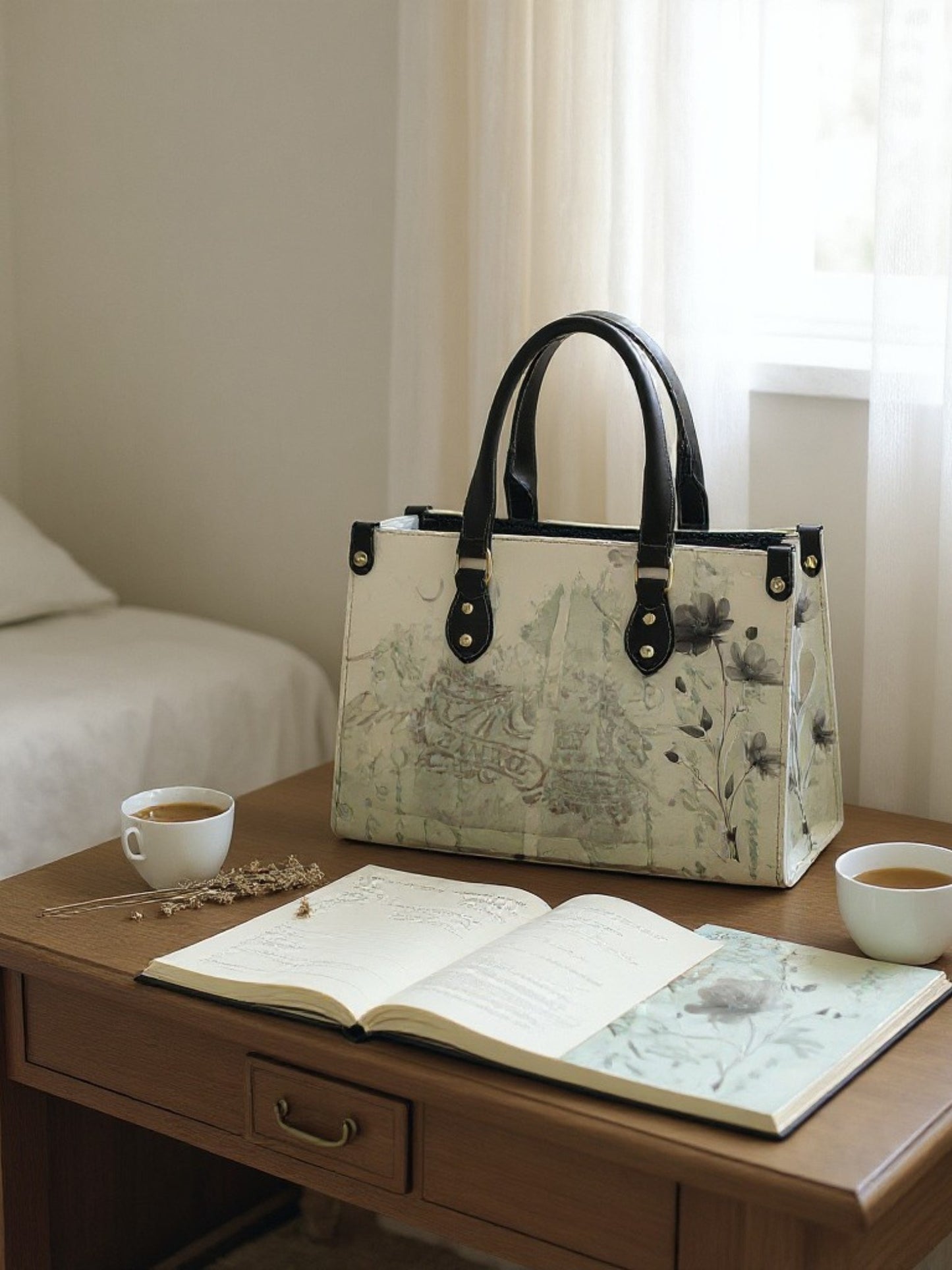 Dora Vegan Leather Abstract Art Print Handbag