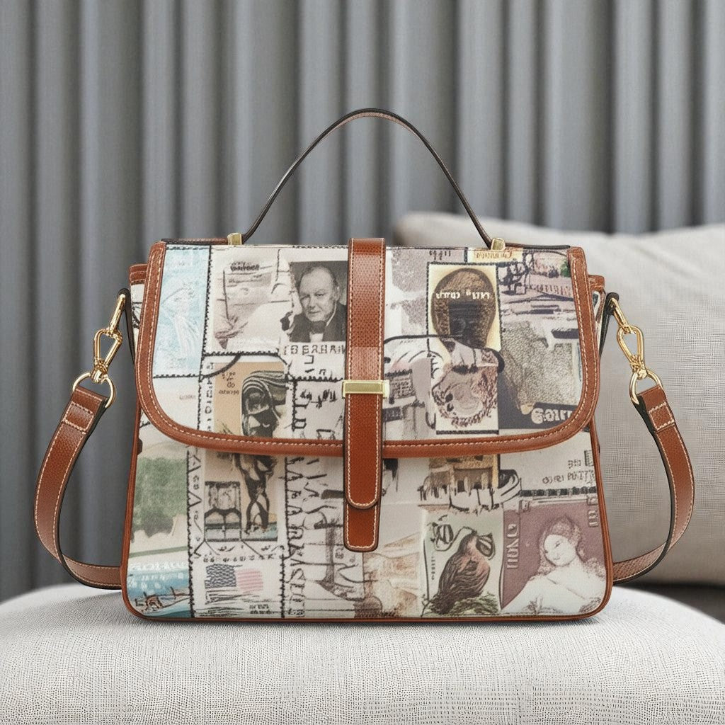 Elegant Vegan  Leather Satchel Handbag with Adjustable Strap