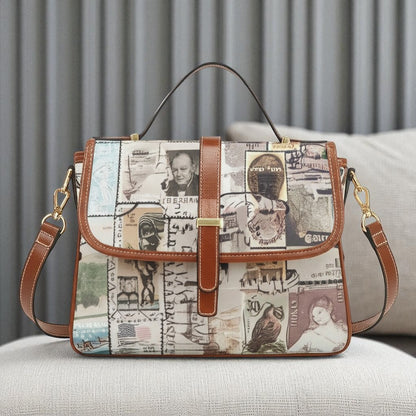 Elegant Vegan  Leather Satchel Handbag with Adjustable Strap