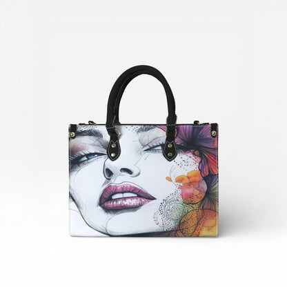 "Enigmatic Muse" Artistic Portrait Premium Vegan Leather Handbag