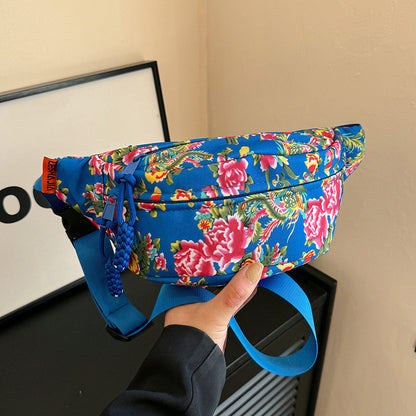 The "Urban Bloom" Nylon Floral Waist Bag | Vibrant & Versatile Belt Bag