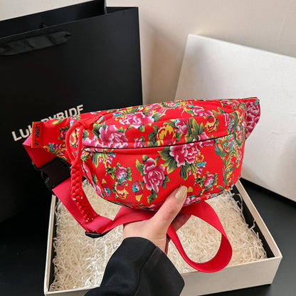 The "Urban Bloom" Nylon Floral Waist Bag | Vibrant & Versatile Belt Bag
