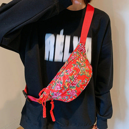 The "Urban Bloom" Nylon Floral Waist Bag | Vibrant & Versatile Belt Bag