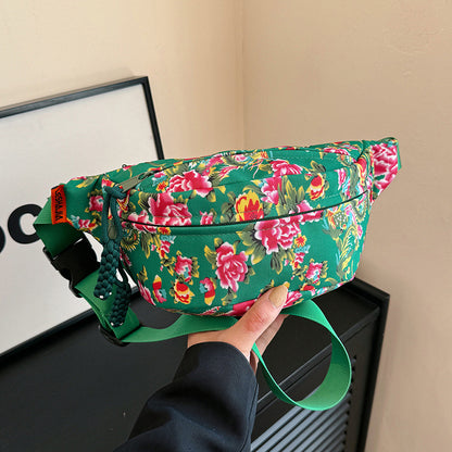 The "Urban Bloom" Nylon Floral Waist Bag | Vibrant & Versatile Belt Bag