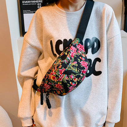 The "Urban Bloom" Nylon Floral Waist Bag | Vibrant & Versatile Belt Bag