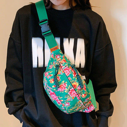 The "Urban Bloom" Nylon Floral Waist Bag | Vibrant & Versatile Belt Bag